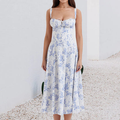 Carmen Print Bustier Sundress