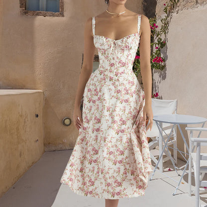 Carmen Print Bustier Sundress